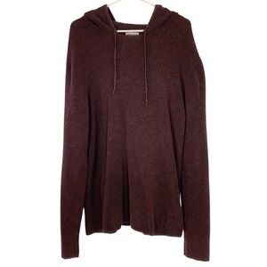 Candy & Caviar Hoodie Sweater Mens Size Large Burgundy Red Waffle Knit Pullover